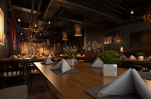 唐山简约大气中式风格餐厅设计装修效果图