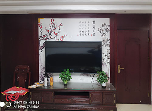 唐山中式家庭装修电视柜效果展示