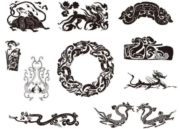 唐山龙纹和凤纹的中式图案